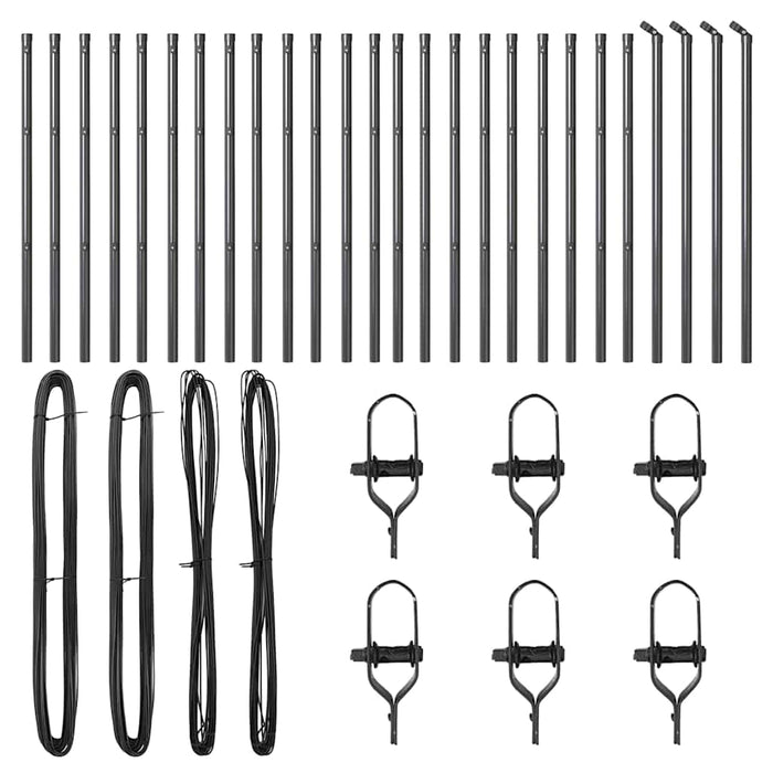 Stâlp de gard. 26 pcs Gri 3.2 x 3.2 x 80 cm Oțel - WALTI WALTI