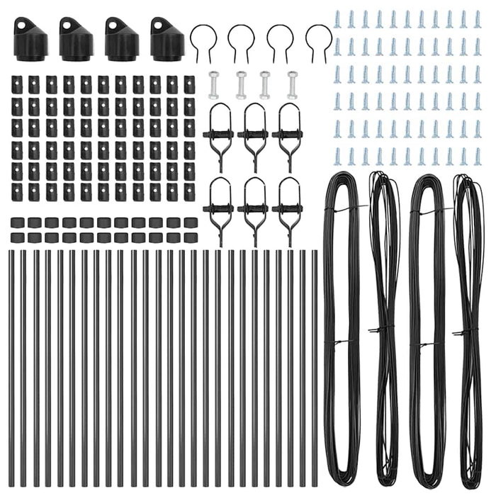 Stâlp de gard. 26 pcs Gri 3.2 x 3.2 x 80 cm Oțel - WALTI WALTI