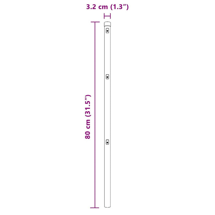Stâlp de gard. 26 pcs Gri 3.2 x 3.2 x 80 cm Oțel - WALTI WALTI