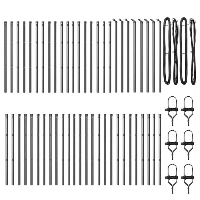 Stâlp de gard. 52 pcs Gri 3.2 x 3.2 x 80 cm Oțel - WALTI WALTI