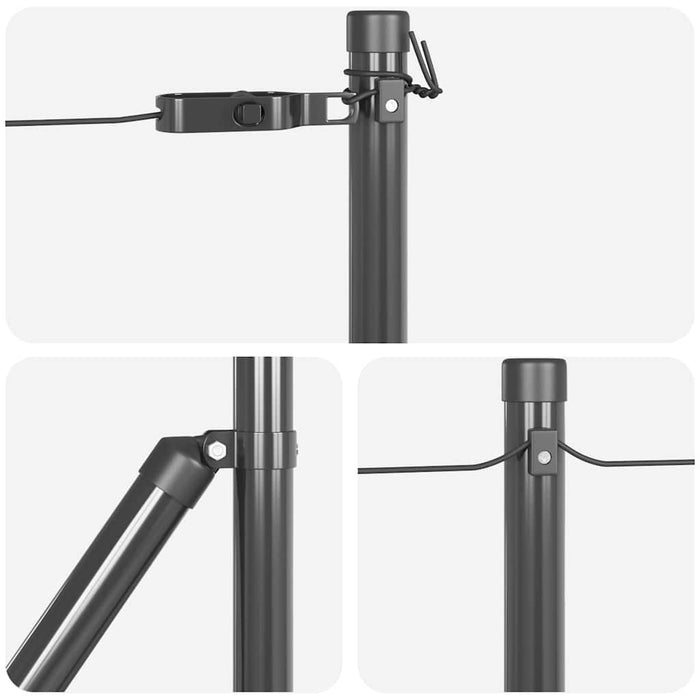 Stâlp de gard. 26 pcs Gri 3.2 x 3.2 x 120 cm Oțel - WALTI WALTI