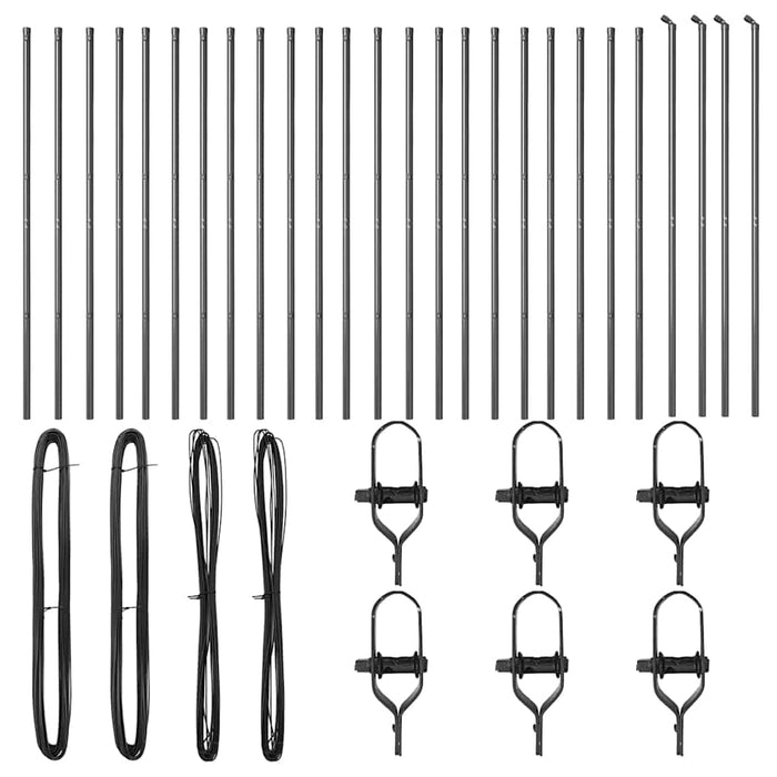 Stâlp de gard. 26 pcs Gri 3.2 x 3.2 x 170 cm Oțel - WALTI WALTI
