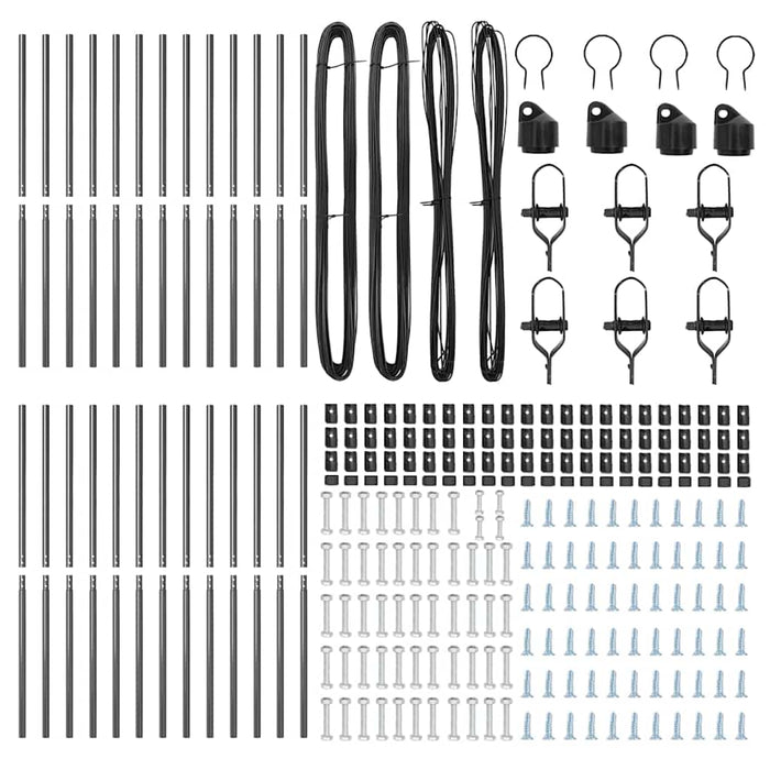 Stâlp de gard. 26 pcs Gri 3.2 x 3.2 x 170 cm Oțel - WALTI WALTI
