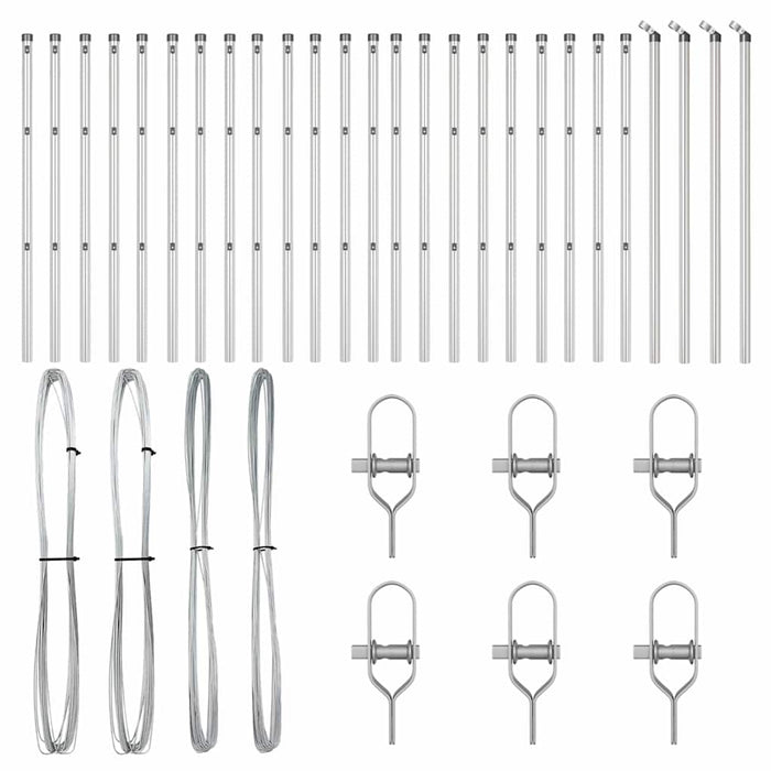 Stâlp de gard. 26 pcs Argintiu 3.2 x 3.2 x 100 cm Oțel - WALTI WALTI