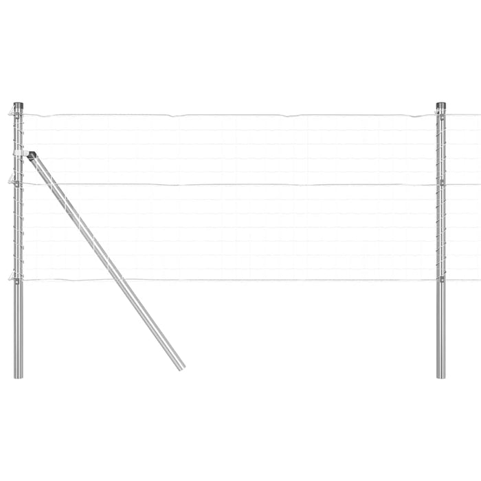 Stâlp de gard. 52 pcs Argintiu 3.2 x 3.2 x 100 cm Oțel - WALTI WALTI