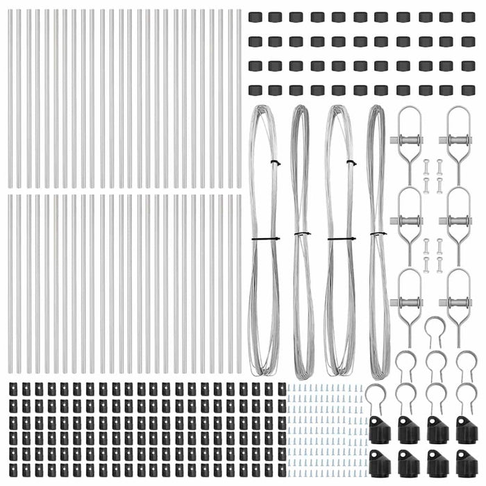 Stâlp de gard. 52 pcs Argintiu 3.2 x 3.2 x 120 cm Oțel - WALTI WALTI