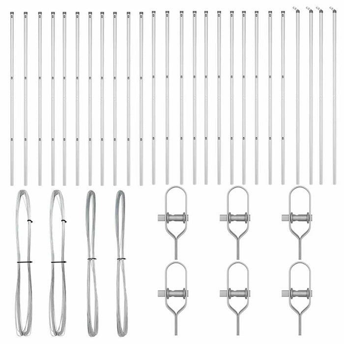 Stâlp de gard. 26 pcs Argintiu 3.2 x 3.2 x 170 cm Oțel - WALTI WALTI