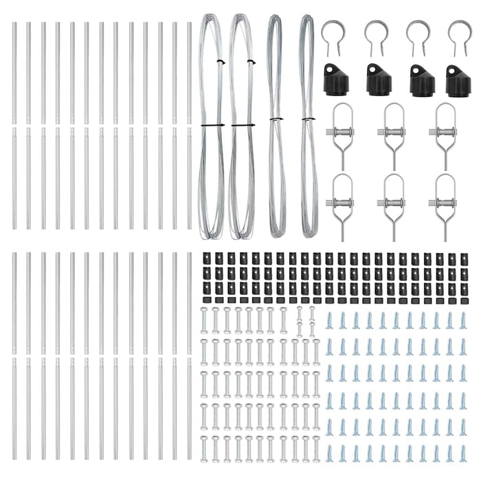 Stâlp de gard. 26 pcs Argintiu 3.2 x 3.2 x 170 cm Oțel - WALTI WALTI