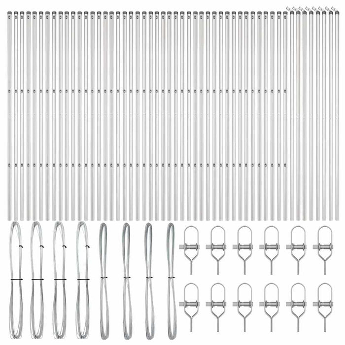 Stâlp de gard. 52 pcs Argintiu 3.2 x 3.2 x 170 cm Oțel - WALTI WALTI