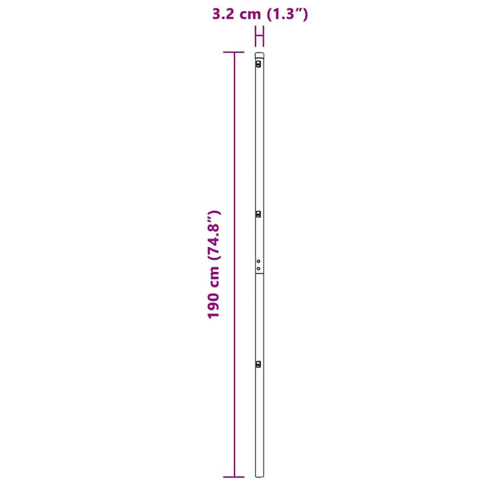 Stâlp de gard. 52 pcs Argintiu 3.2 x 3.2 x 190 cm Oțel - WALTI WALTI
