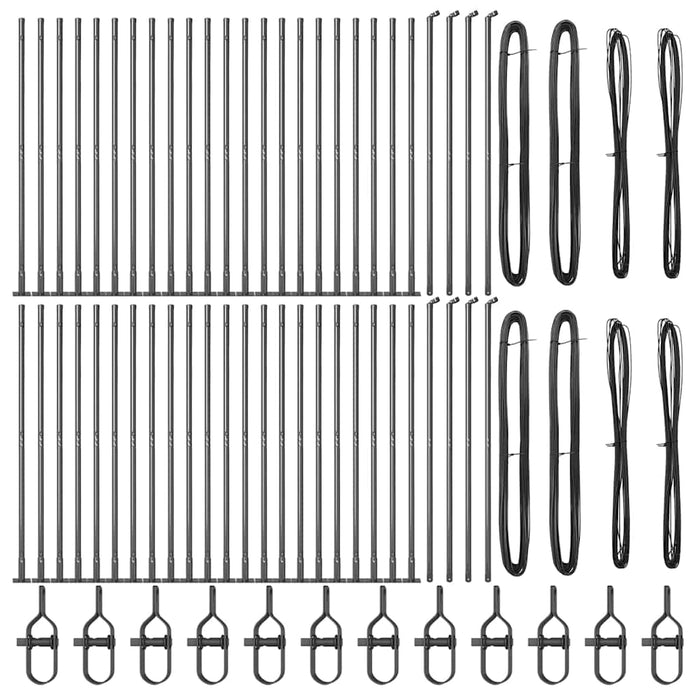 Stâlp de gard cu bază de beton 52 buc. Gri WALTI