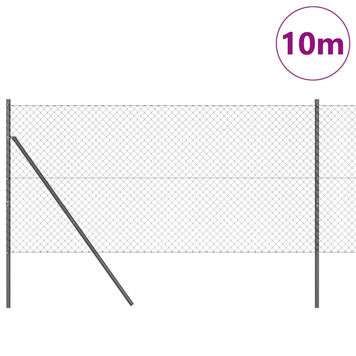 Stâlp de gard. Gri 10 x 1,2 m (plasă 40 x 40 mm) Oțel și PVC - WALTI WALTI