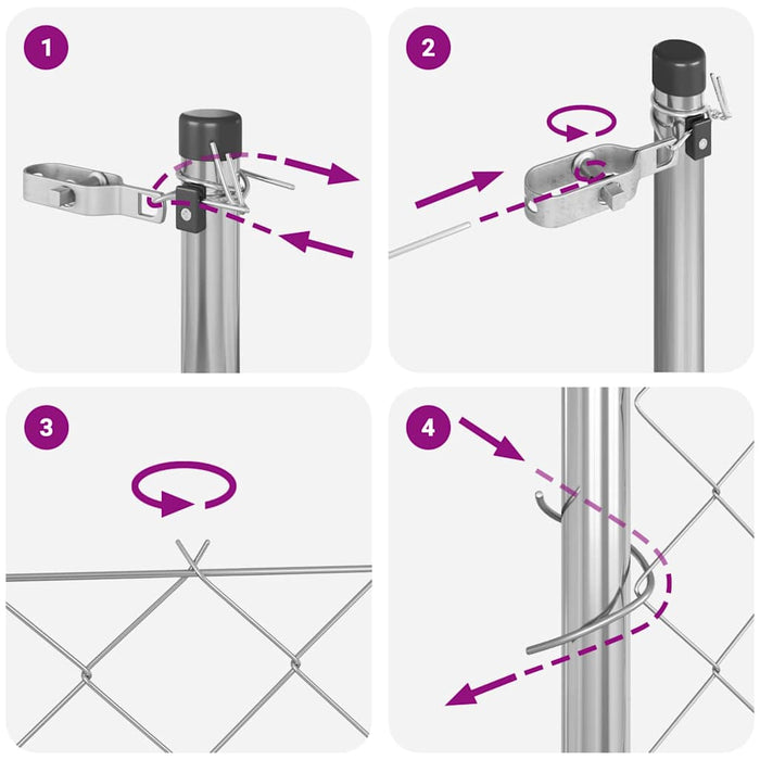 Giratorie cu Stâlpi Argintiu 0.6 x 10 m Oțel - WALTI WALTI