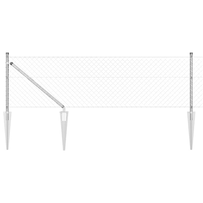 Împrejmuire din plasă cu stâlpi Argintiu 0.6 x 10 m Oțel - WALTI WALTI