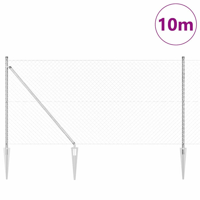 Giratorie cu Stâlpi Argintiu 10 x 1 m Oțel - WALTI WALTI
