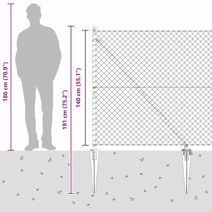 Giratorie cu Stâlpi Argintiu 10 x 1.4 m Oțel - WALTI WALTI