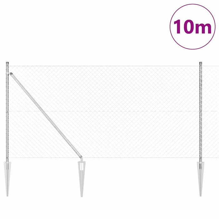 Giratorie cu Stâlpi Argintiu 10 x 1.4 m Oțel - WALTI WALTI