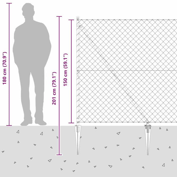 Giratorie cu Stâlpi Argintiu 10 x 1.5 m Oțel - WALTI WALTI