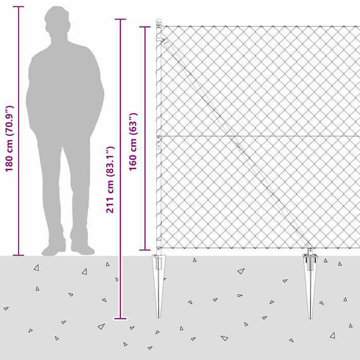 Giratorie cu Stâlpi Argintiu 10 x 1.6 m Oțel - WALTI WALTI