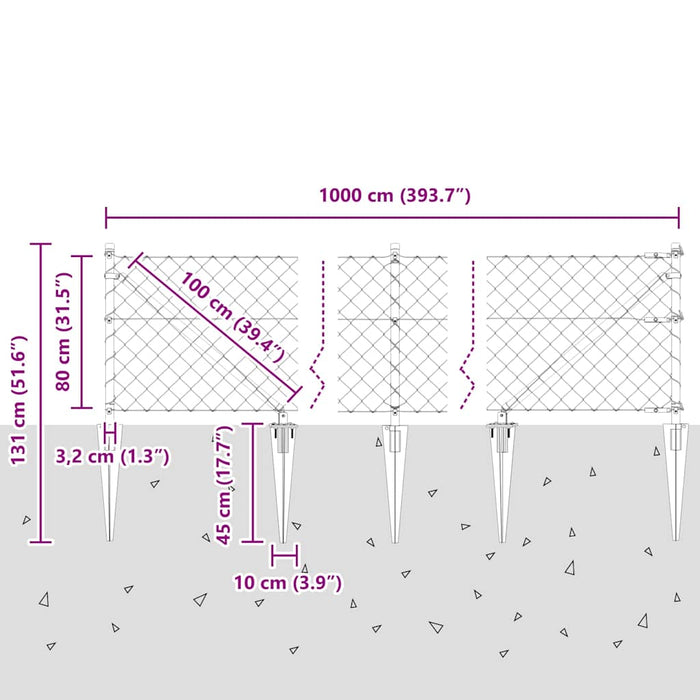 Giratorie cu Stâlpi Argintiu 10 x 0.8 m Oțel - WALTI WALTI