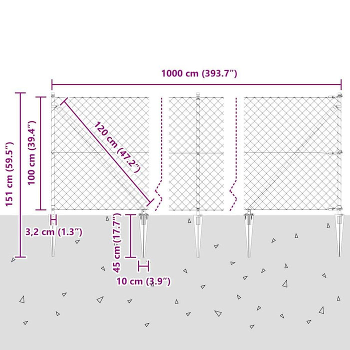 Giratorie cu Stâlpi Argintiu 10 x 1 m Oțel - WALTI WALTI