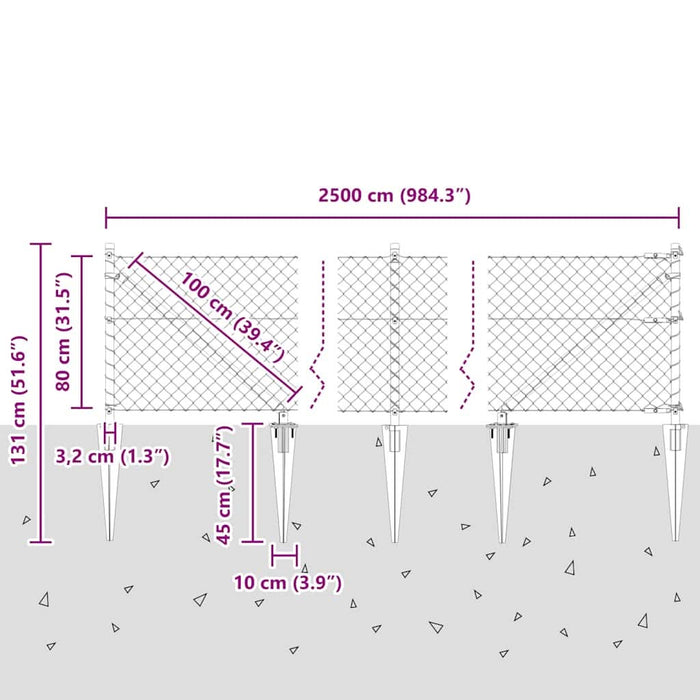Giratorie cu Stâlpi Argintiu 25 x 0.8 m Oțel - WALTI WALTI