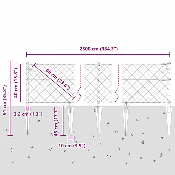 Giratorie cu Stâlpi Argintiu 25 x 0.4 m Oțel - WALTI WALTI