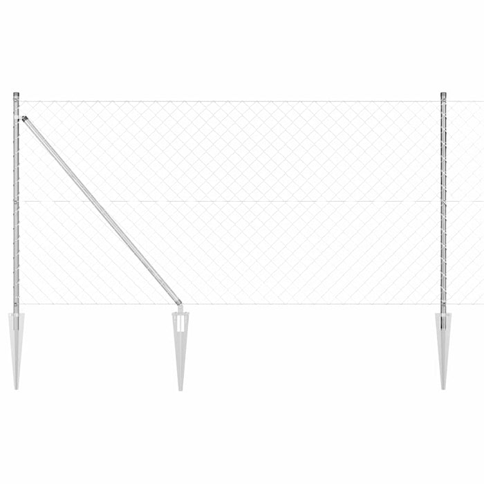 Giratorie cu Stâlpi Argintiu 25 x 1 m Oțel - WALTI WALTI