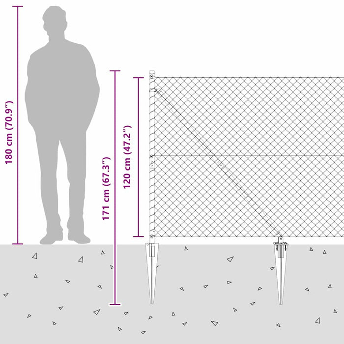 Giratorie cu Stâlpi Argintiu 25 x 1.2 m Oțel - WALTI WALTI