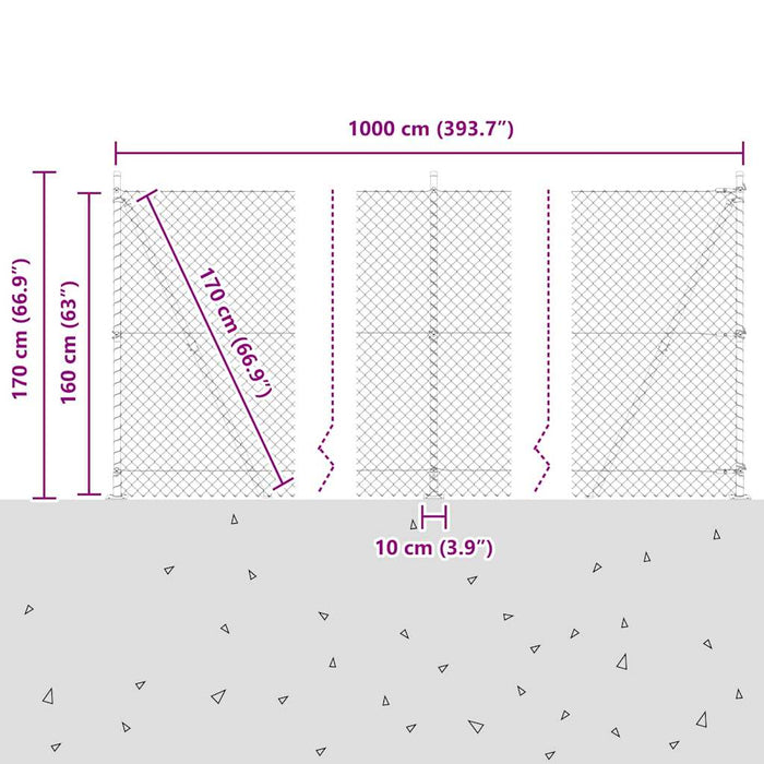 Giratorie cu Stâlpi Argintiu 10 x 1.6 m Oțel - WALTI WALTI