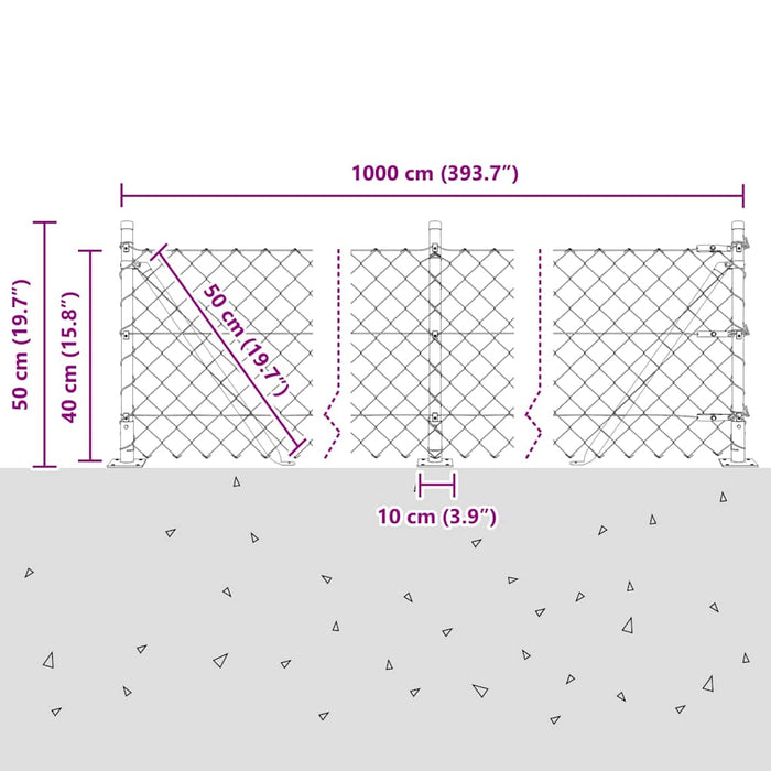 Giratorie cu Stâlpi Argintiu 10 m x 0.4 m Oțel - WALTI WALTI