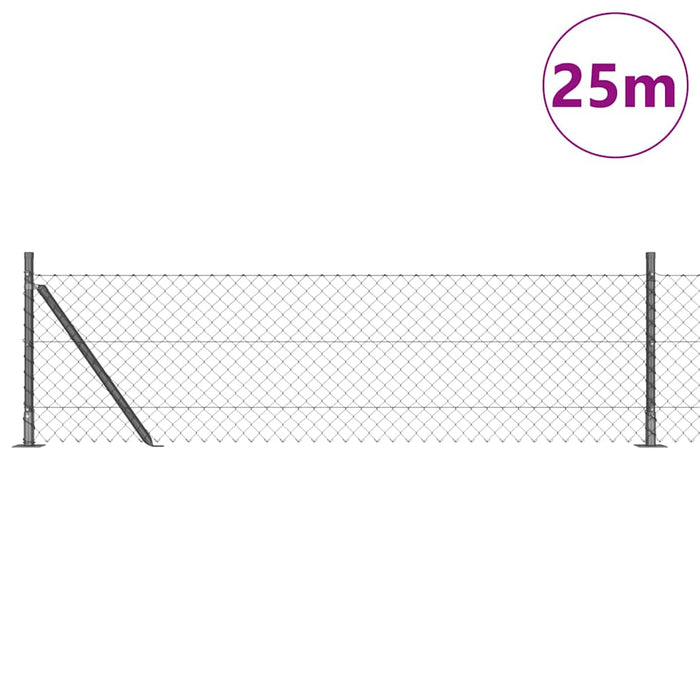 Giratorie cu Stâlpi Argintiu 25 x 0.6 m (plasă de 40 x 40 mm) - WALTI WALTI