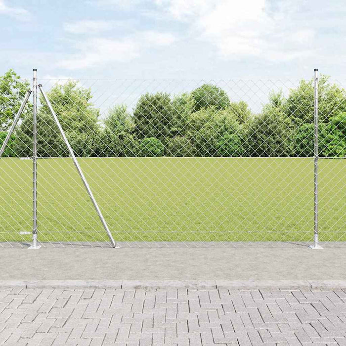 Giratorie cu Stâlpi Argintiu 10 x 1.5 m Oțel - WALTI WALTI