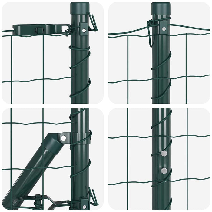 Îngrădire cu stâlpi Verde 1.6 x 10 m Oțel - WALTI WALTI