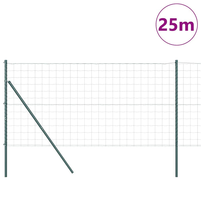 Îngrădire cu stâlpi Verde 1 x 25 m Oțel - WALTI WALTI