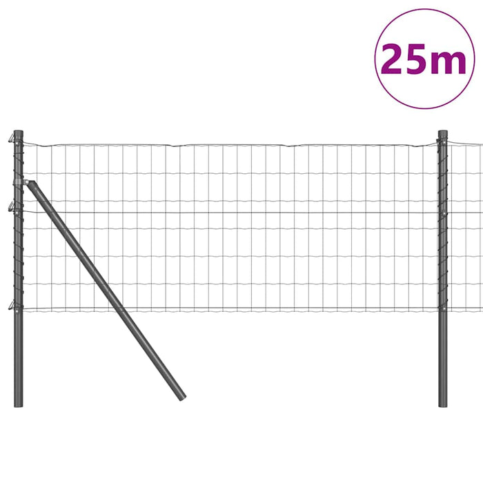 Îngrădire cu stâlpi Gri 0.4 x 25 m Oțel - WALTI WALTI