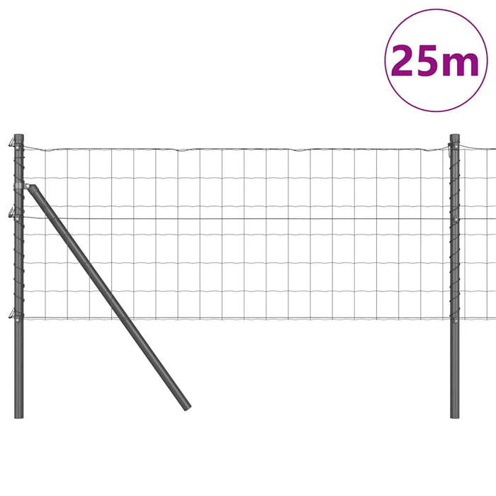 Îngrădire cu stâlpi Gri 0.4 x 25 m Oțel - WALTI WALTI