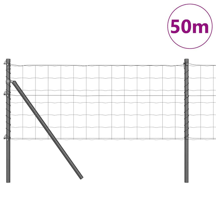 Îngrădire cu stâlpi Gri 0.4 x 50 m Oțel - WALTI WALTI