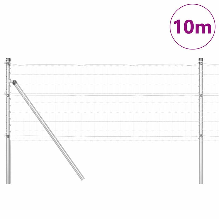 Îngrădire cu stâlpi Argintiu 0.8 x 10 m Oțel - WALTI WALTI