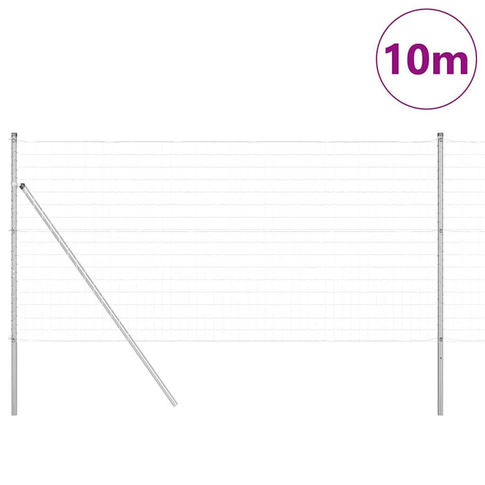 Îngrădire cu stâlpi Argintiu 1 x 10 m Oțel - WALTI WALTI