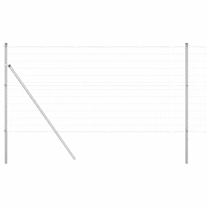 Îngrădire cu stâlpi Argintiu 1.4 x 10 m Oțel - WALTI WALTI