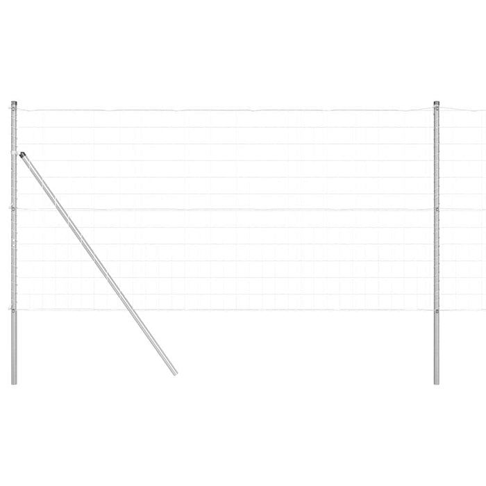 Îngrădire cu stâlpi Argintiu 1 x 10 m Oțel - WALTI WALTI
