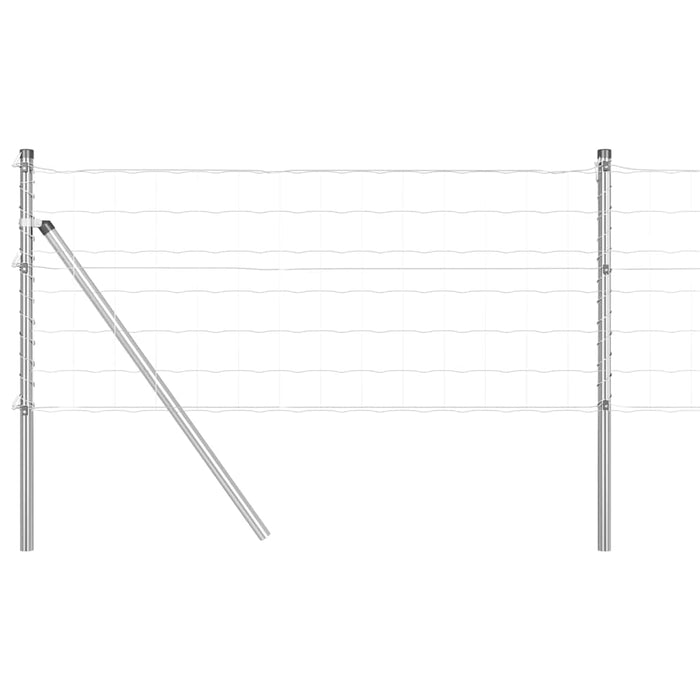 Îngrădire cu stâlpi Argintiu 0.6 x 10 m Oțel - WALTI WALTI