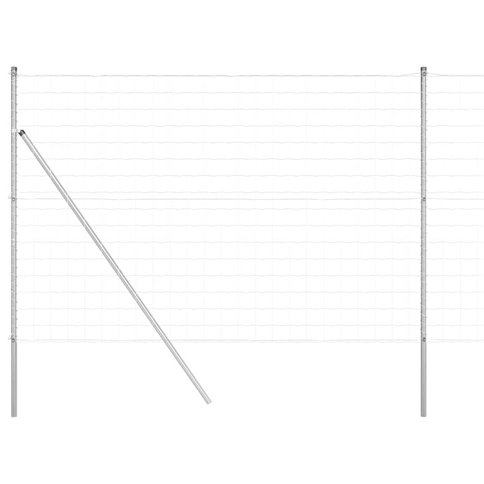 Îngrădire cu stâlpi Argintiu 1.6 x 10 m Oțel - WALTI WALTI