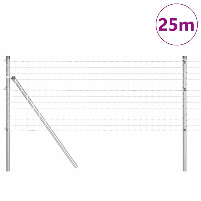Îngrădire cu stâlpi Argintiu 0.8 x 25 m Oțel - WALTI WALTI