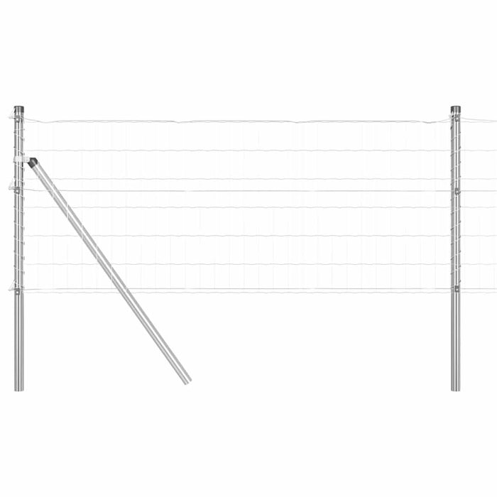 Îngrădire cu stâlpi Argintiu 0.6 x 25 m Oțel - WALTI WALTI