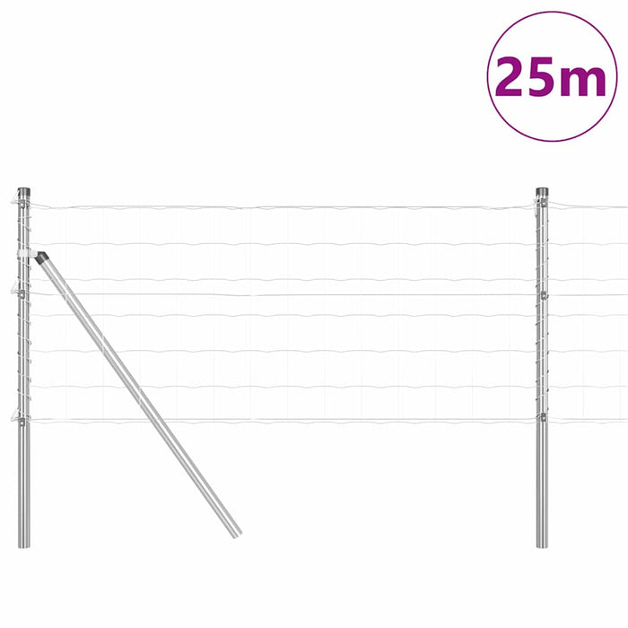Îngrădire cu stâlpi Argintiu 0.6 x 25 m Oțel - WALTI WALTI