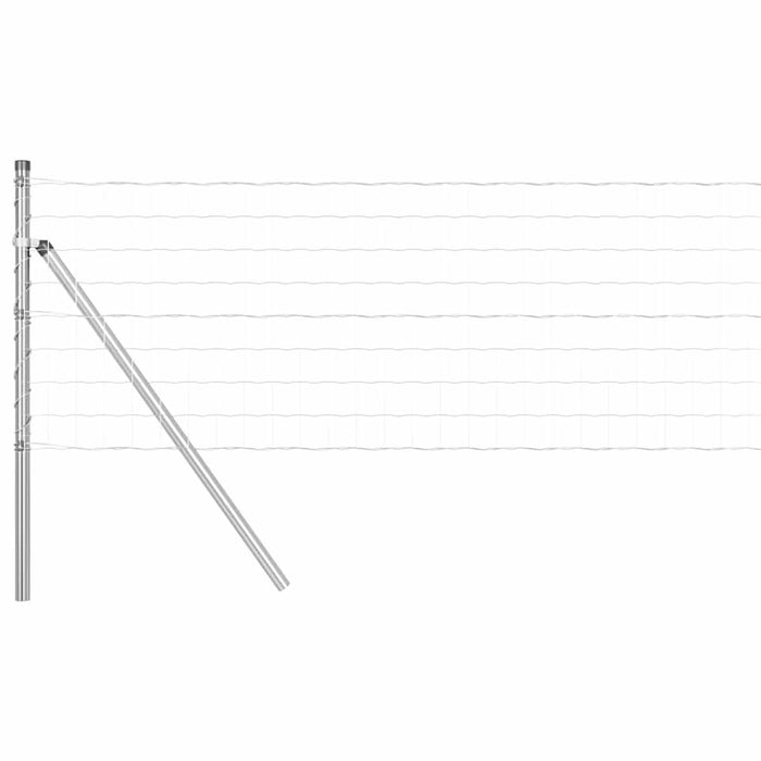 Îngrădire cu stâlpi Argintiu 0.8 x 10 m Oțel - WALTI WALTI