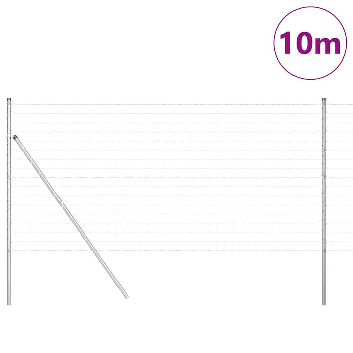 Îngrădire cu stâlpi Argintiu 1.4 x 10 m Oțel - WALTI WALTI