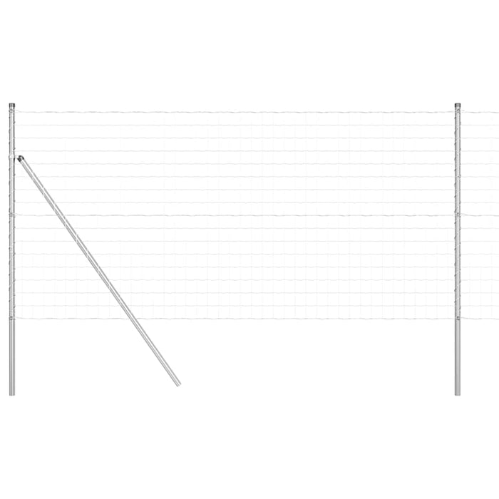 Îngrădire cu stâlpi Argintiu 1.2 x 25 m Oțel - WALTI WALTI